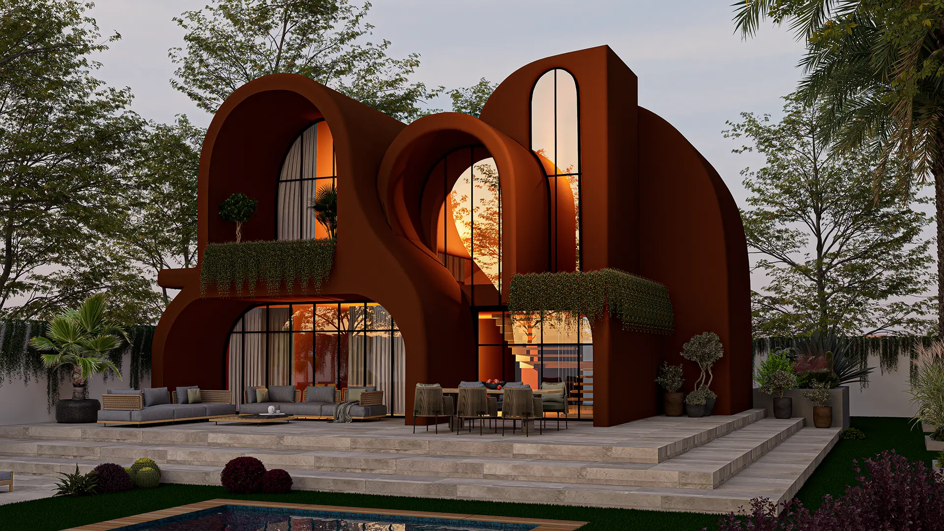 Golden hour front view